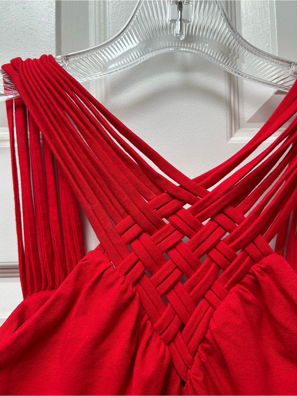 Strappy Woven Top - Vibrant Red